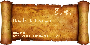 Babák Agaton névjegykártya